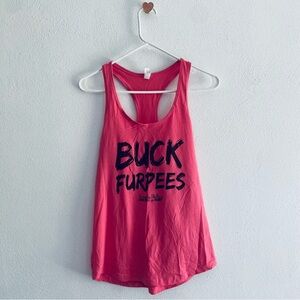 Ideal tee Buck Furpees pink workout tank top